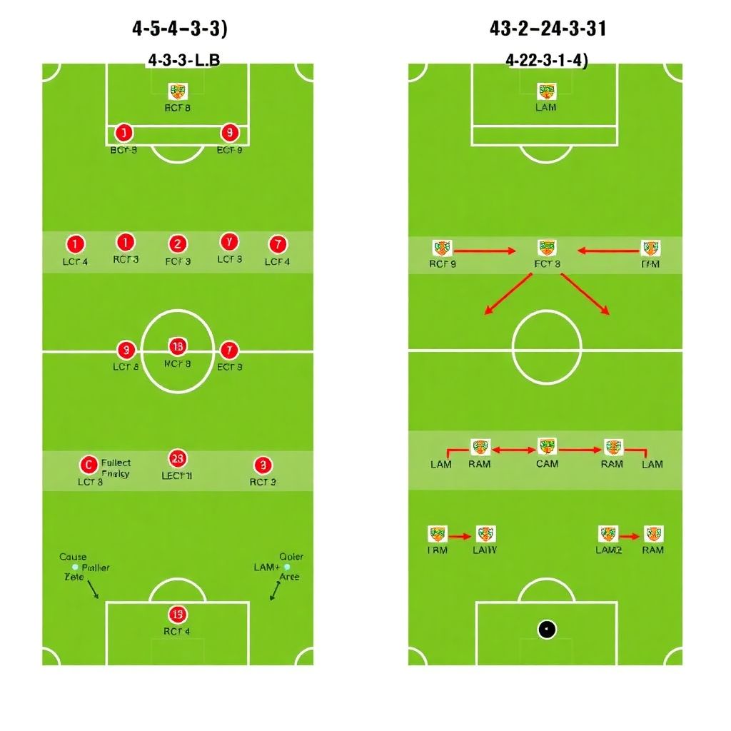 Тактические схемы 4-3-3 против 4-2-3-1: сравнение эффективности и примеры