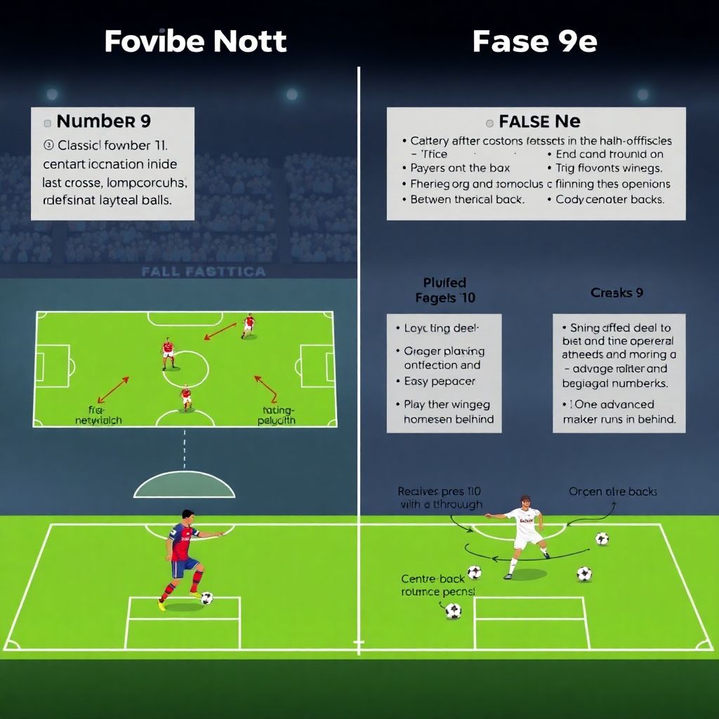 Тактика смены ролей в атаке: ложная девятка против классического нападающего