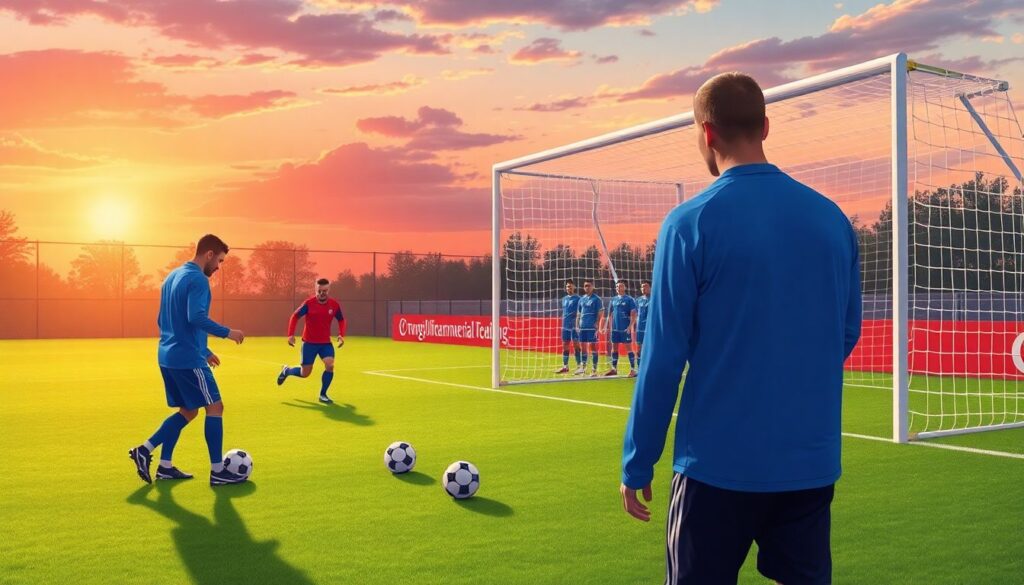 Голы на стандартах: угол, точка удара, техника - иллюстрация